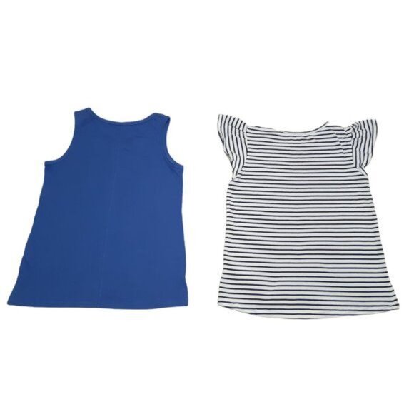 Cat and Jack Tank Top Carters Shirt Girls Size 6 Blue White Beach Lot of 2 - Picture 2 of 10
